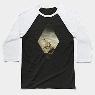 Minimalistic - Diamond oil painting of a ship Baseball T-Shirt